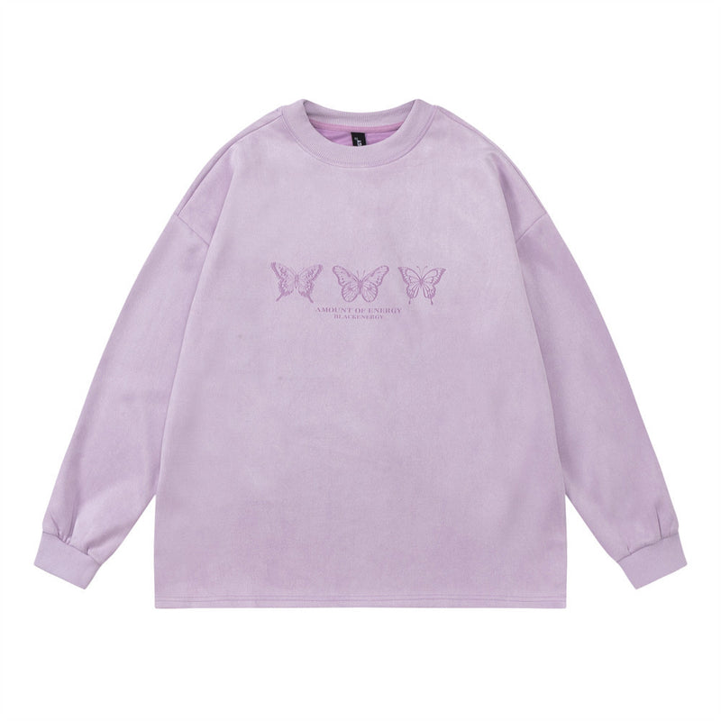 Men Long Sleeve T-Shirt Butterfly Print