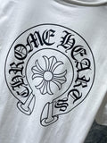 CHH Chrome Hearts T Shirts Big Horseshoe Cruciate Flower Sanskrit Short Sleeve T-shirt