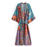 Women Trench Coat Beach Shirt Moon Pattern Vacation Skirt
