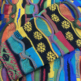 Kapital Sweater Vintage Hida Hehong Heavy Industry Pattern round Neck Retro Three-Dimensional Wave Contrast Color Sweater