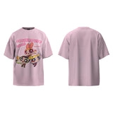 Unisex T-Shirts Powerpuff Girls Cartoon Print Casual Vintage Cotton Tee
