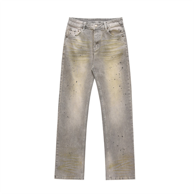 Men Jeans Old and Dirty Loose Casual