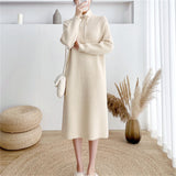 Women Pullover Sweater Loose Knit Dress