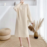 Women Pullover Sweater Loose Knit Dress