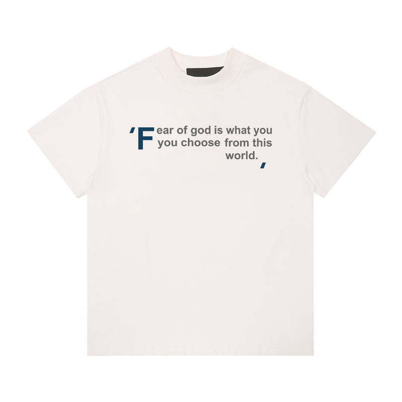 Fog Essentials T Shirts Spring/Summer Letter Print Pattern Crew Neck Short Sleeves