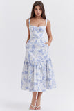 Women Dress Sweet and Spicy Suspenders Solid Color Broken Dress
