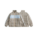 Unisex Coat Stitching Cotton Coat Winter Coat Stand Collar