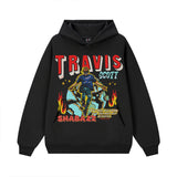 Vintage Hoodie travis scott street print hooded sweater crew neck