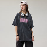 Quality Acid Wash Washed Streak Print T Shirt