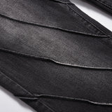 Men Jeans Topstitching Personality Design Loose