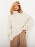 Women Work Business Casual Sweats Loose Turtleneck Sweater