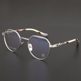 CHH Chrome Hearts Glasses Gold Silk Glasses Frame Retro Women's Ultra Light Polygon Pure Titanium Vision Frame