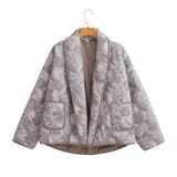 Women Cotton Coat Double Pocket Jacket Fashion