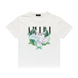 Amiri T Shirt Color Parrot Printing Casual Hip Hop Short Sleeve T-shirt