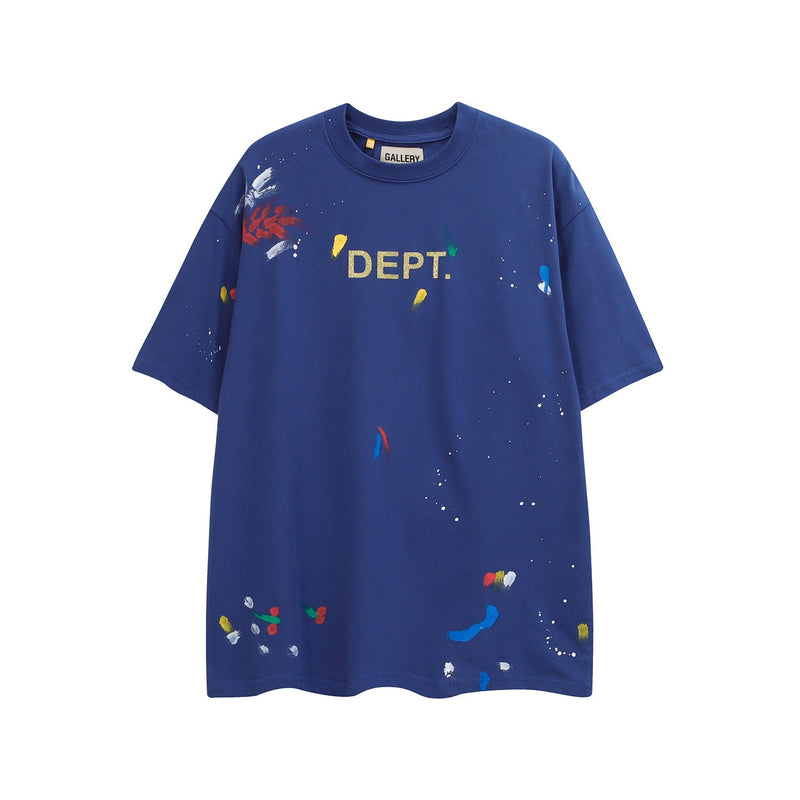 Gallery Dept T Shirts  Splashed Ink Printing Loose Short Sleeve Base Lining