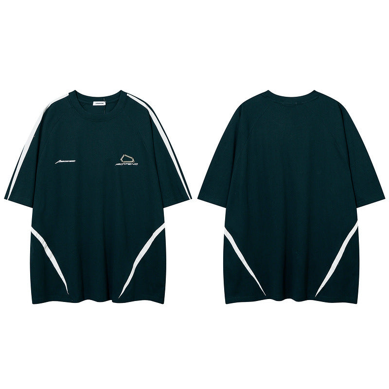 Men T-Shirt Stitching Baseball Uniform College Style Loose