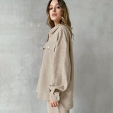Women Co-Ords Fall and Winter Lapels Casual Woolen Plaid