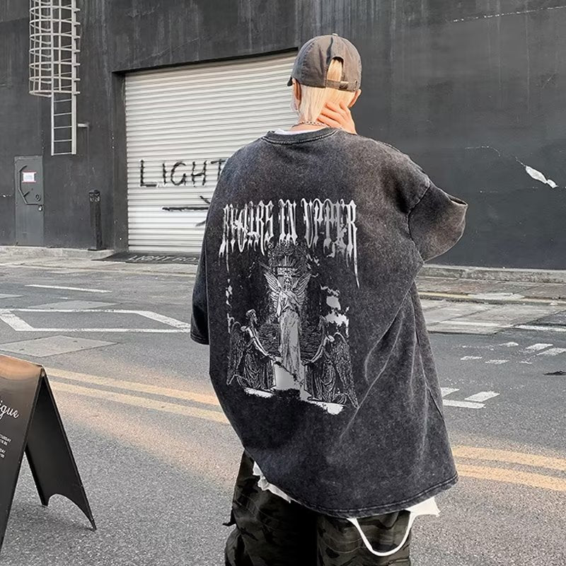 Men's T Shirt Vintage Pure Cotton Heavy