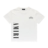 Amiri T Shirt Five-Star Letter Print Casual Hip Hop round Neck Short Sleeve T-shirt