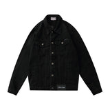 Palm Angels Jacket Printed Denim Jacket Washed Loose-Fitting Denim Clothes