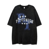 Men T-Shirt Distressed Loose Couple