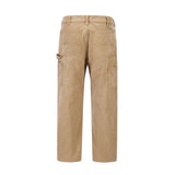Men Jeans Solid Color Stitching Loose Leisure Workwear