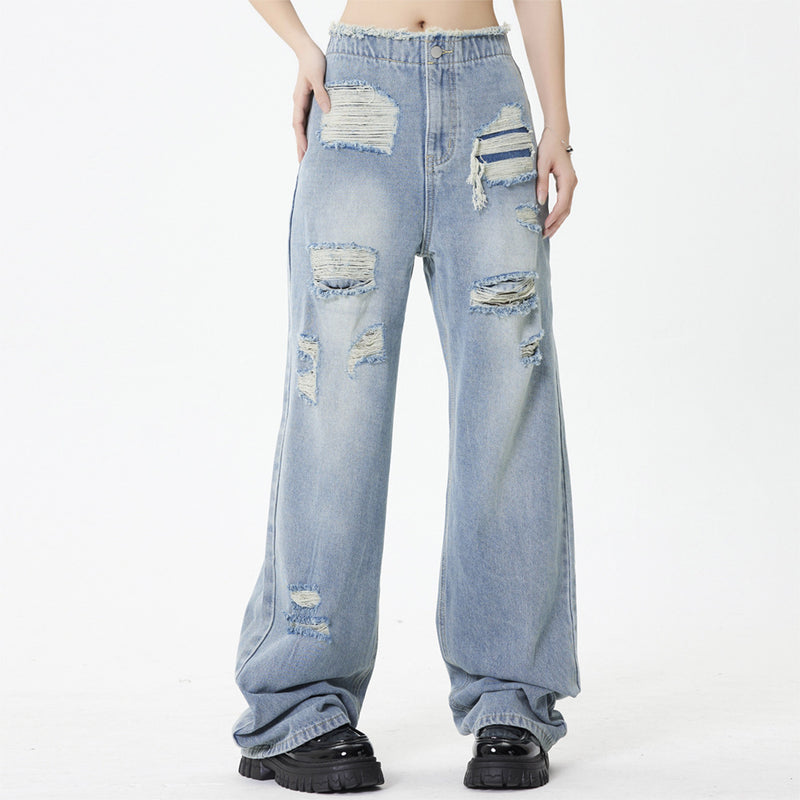 Men Jeans Ripped Burrs