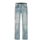 Men Jeans Hip Hop Loose Hole Distressed