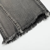 Men Jeans Gradient Color Loose Hole Burr