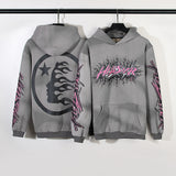 HS Hoodie Distressed Hand Painted Graffiti Velvet Padded Loose
