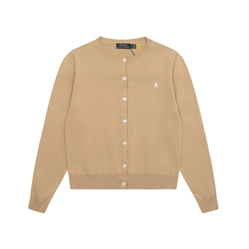 Ralph Lauren Knitted sweaters RL Ralph solid color round neck embroidered logo knitted cardigan long sleeve