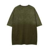 Men T-Shirt Retro Gradient Printing Loose All-Match