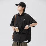 Unisex Shirt Retro Large Pocket Loose Casual
