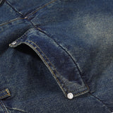 Men Jeans Stitching Boys Loose Casual Zipper Decoration