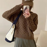 Women Pullover Sweater Thick Loose Casual Short