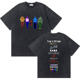 Washed Vintage Rapper Chris Brown 11:11 Tour Print T Shirt
