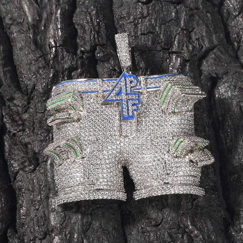 Jewelry 4PF Pants Pendant Necklace Zircon Royalty Far East