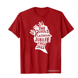 Inspired by Queen's Platinum Jubilee 2022 Elizabeth 70 Years T-shirt round Neck Short Sleeve T-shirt