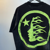 Hellstar T Shirt Vintage Old Printed Loose Casual Short Sleeve T-Shirt