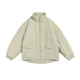 Unisex Coat Winter Vintage Cotton Coat Thickening Stand Collar