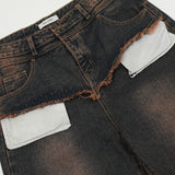 Men Jeans Distressed Pocket Decoration