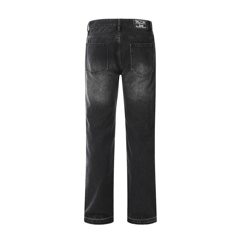 Men Jeans Frayed Loose Indentation