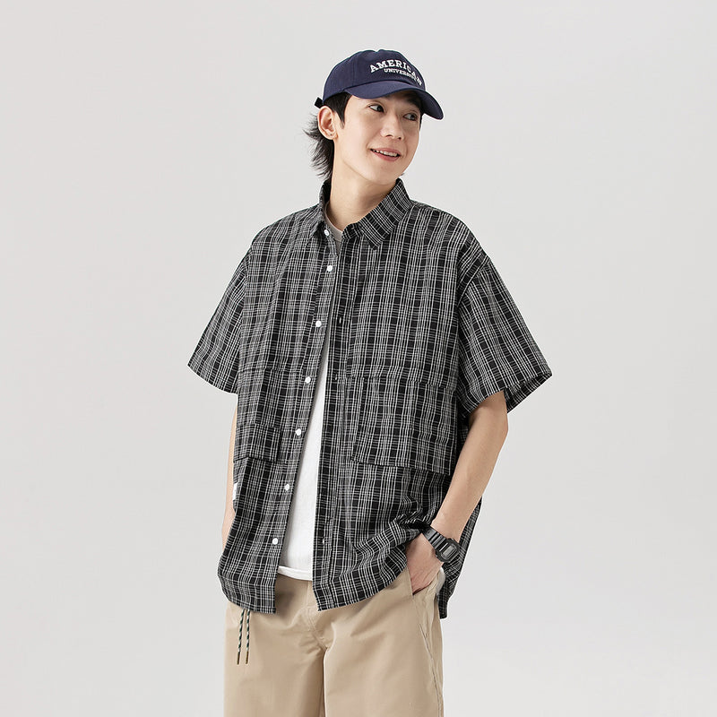 Unisex Shirt Plaid Loose Leisure All-Matching