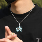 Jewelry Love Alphabet Pieces Hip Hop Diamond Pendant Necklace St. Valentine's Spectrum Alphabet Pieces Night light