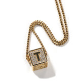 Jewelry street style STOP letter pendant necklace gold plated diamond rapper Royalty
