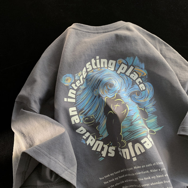 Men T Shirt Summer Loose Oversize All-Matching
