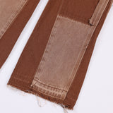 Men Jeans Punk Stitching Edging Loose