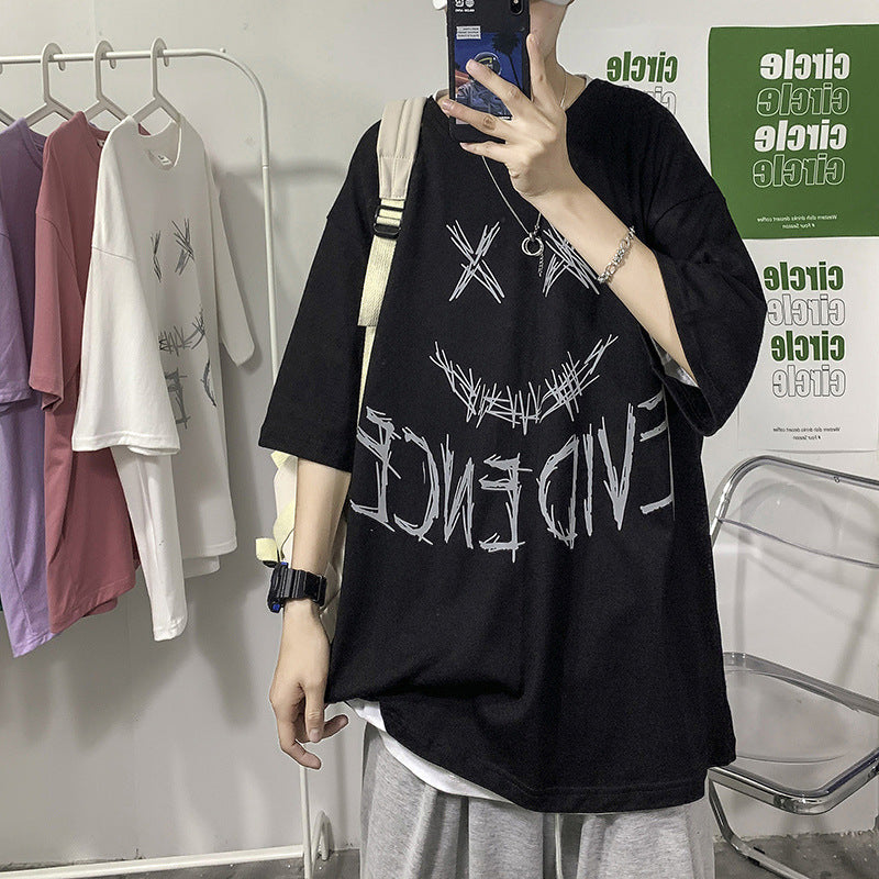 Men T Shirt Versatile Style Clothes Summer