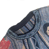 Kapital Sweater Vintage Hida Hehong Contrast Color Retro Ethnic Style Portrait Knitting Crew Neck Pullover Sweater