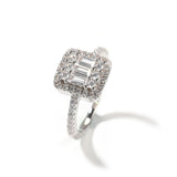 Rings Silver Square Zircon Ring ins St. Valentine's Spectrum